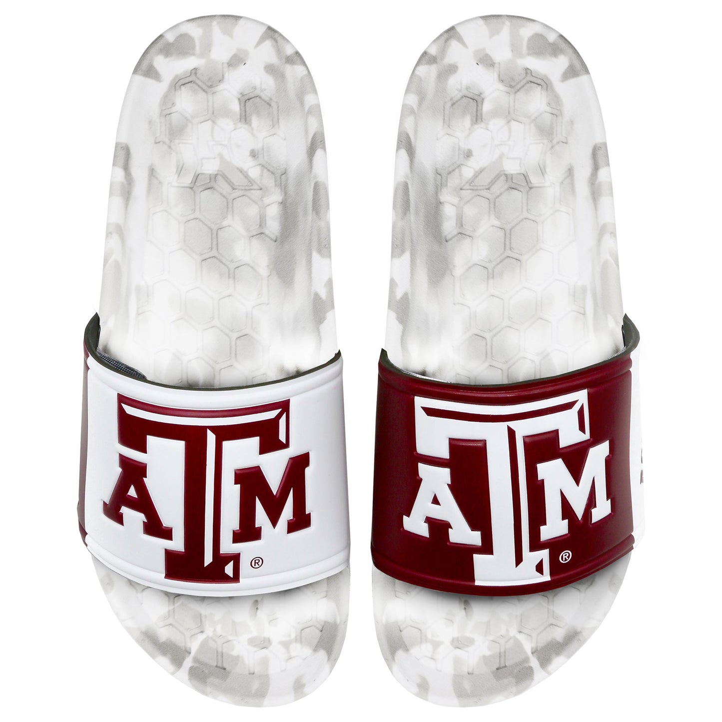 Men's White/Maroon Texas A&M Aggies Slydr Pro Slide Sandals
