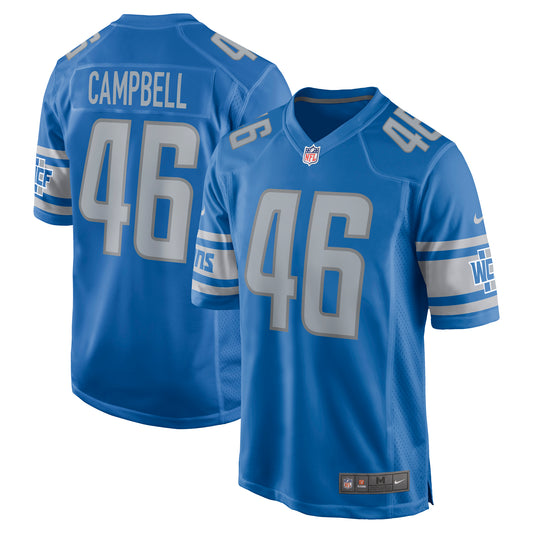 Men's Nike Jack Campbell Blue Detroit Lions 2023 NFL Draft First Round Pick Game Jersey