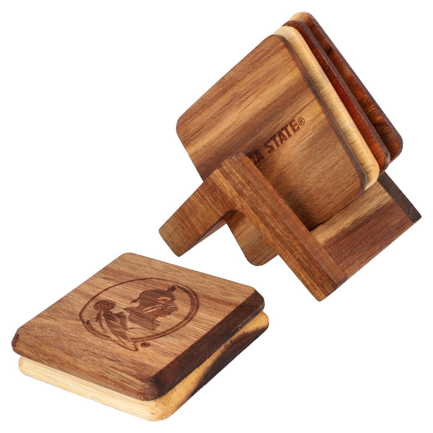 The Memory Company Florida State Seminoles 6-Pack Acacia Wood Coaster Set