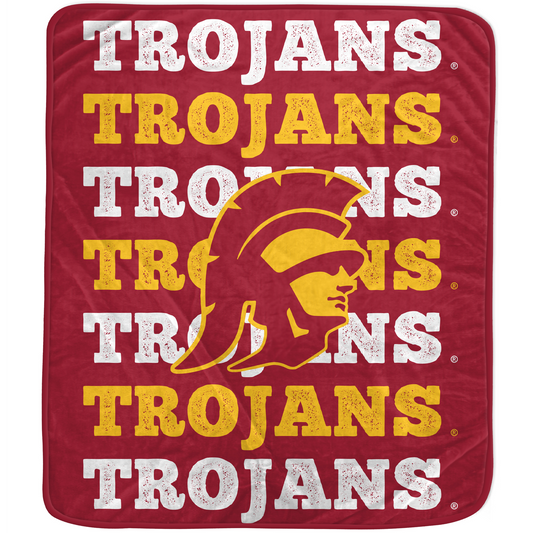 Pegasus USC Trojans 60'' x 70'' Logo Wordmark Plush Blanket