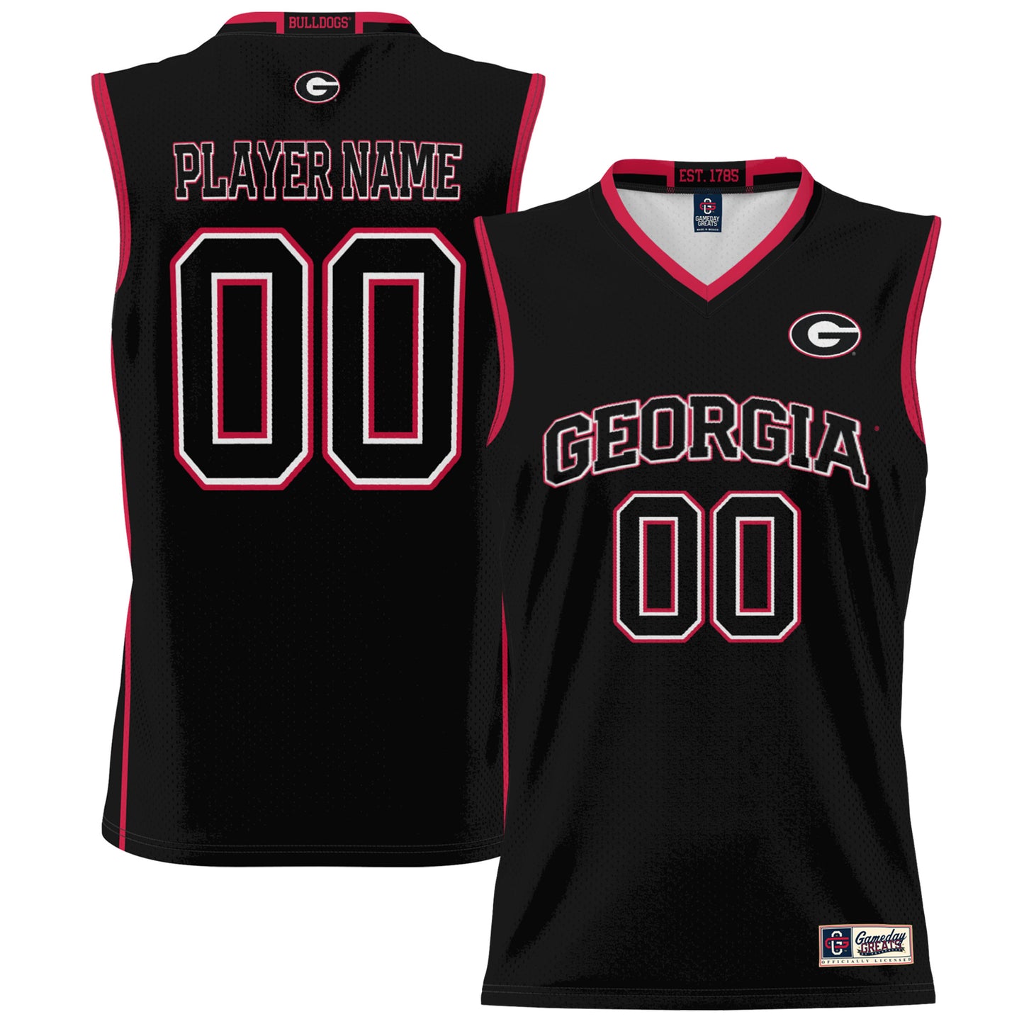 Men's GameDay Greats Black Georgia Bulldogs NIL Pick-A-Player Lightweight Basketball Blackout Jersey