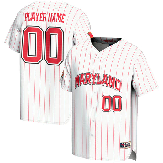 Youth GameDay Greats  White Maryland Terrapins NIL Pick-A-Player Lightweight Baseball Jersey