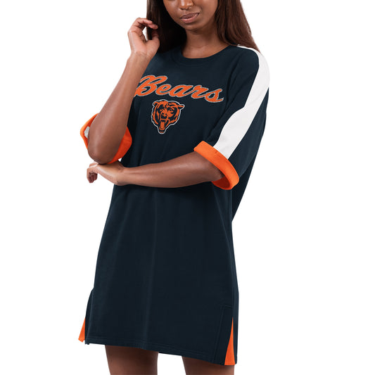 Women's G-III 4Her by Carl Banks Navy Chicago Bears Flag Sneaker Dress