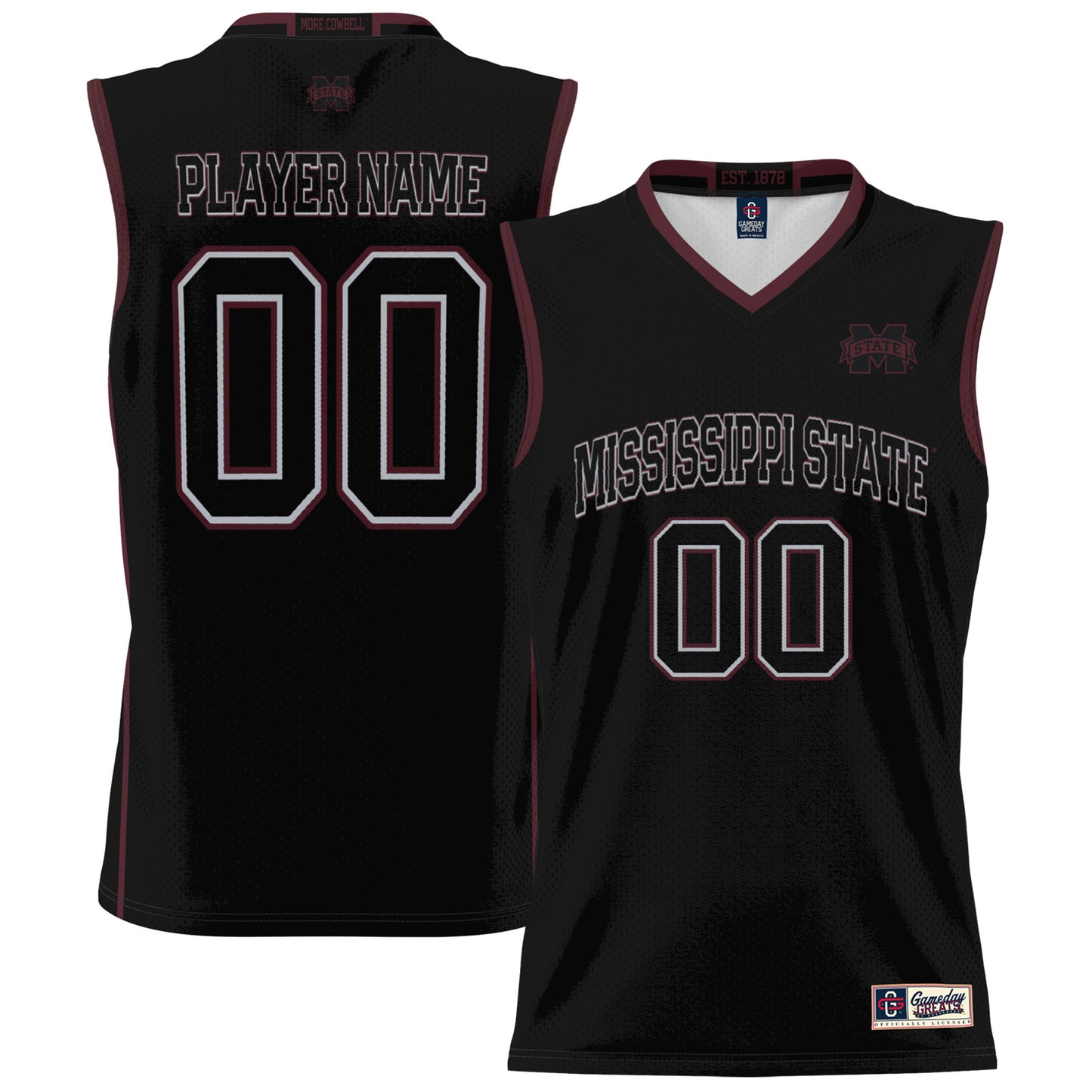 Unisex GameDay Greats  Black Mississippi State Bulldogs NIL Pick-A-Player Lightweight Basketball Jersey