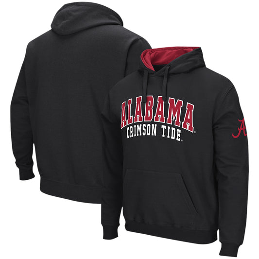 Men's Colosseum Black Alabama Crimson Tide Double Arch Pullover Hoodie