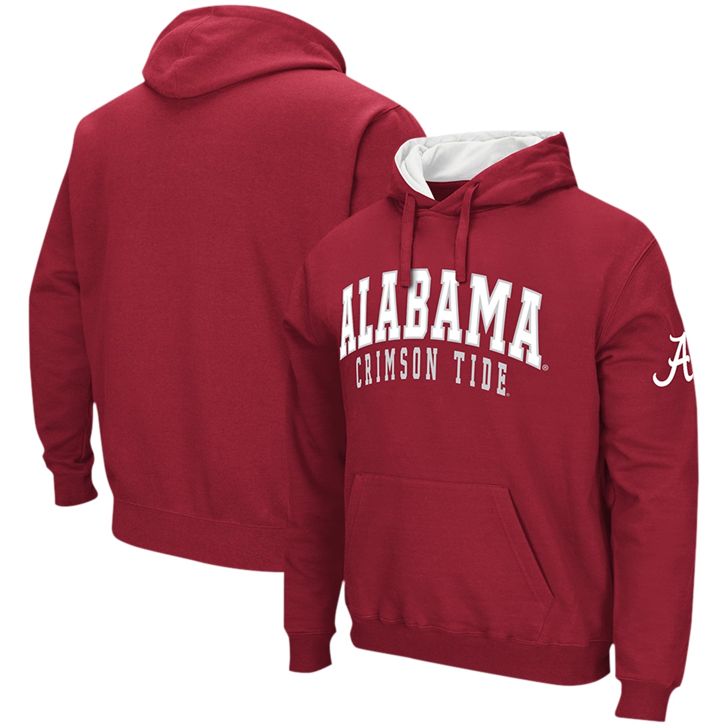 Men's Colosseum Crimson Alabama Crimson Tide Double Arch Pullover Hoodie