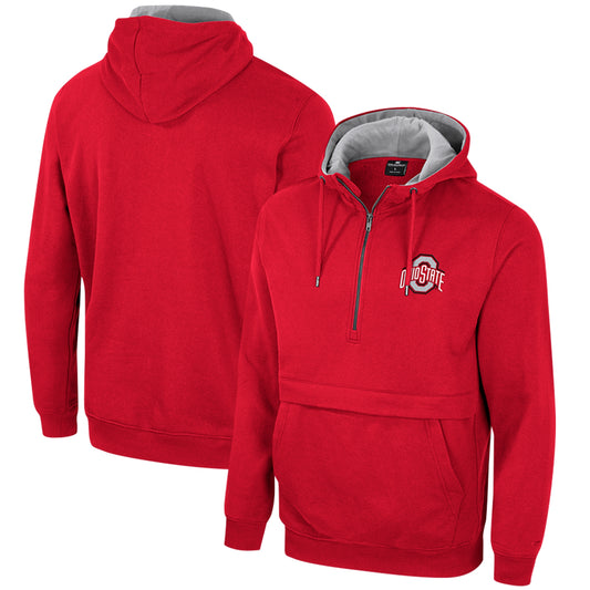 Men's Colosseum Scarlet Ohio State Buckeyes Half-Zip Hoodie