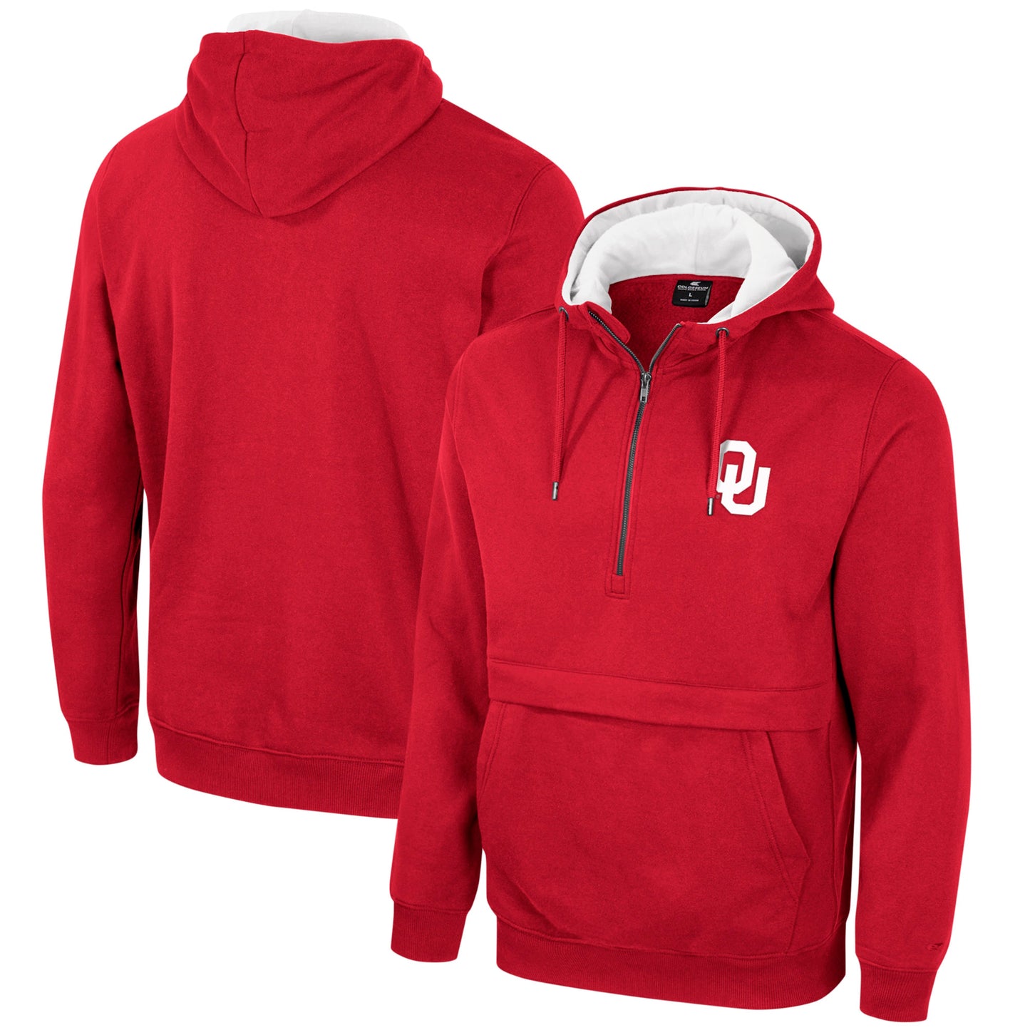 Men's Colosseum Crimson Oklahoma Sooners Half-Zip Hoodie