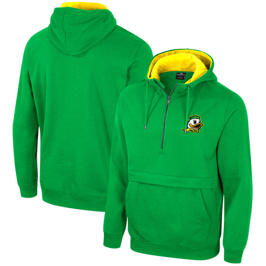 Men's Colosseum Green Oregon Ducks Half-Zip Hoodie