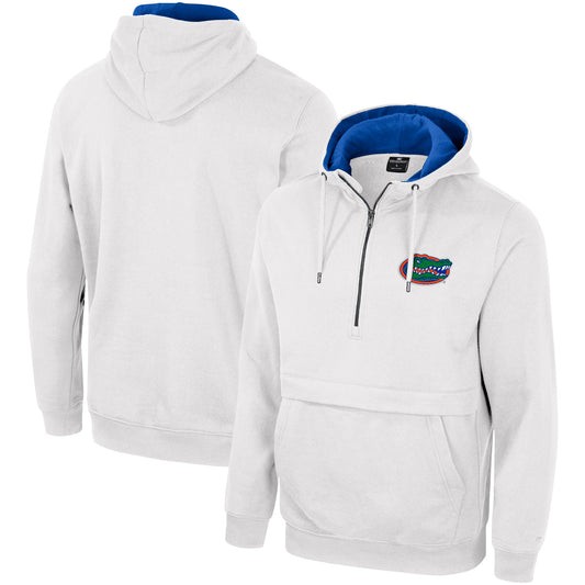 Men's Colosseum White Florida Gators Half-Zip Hoodie