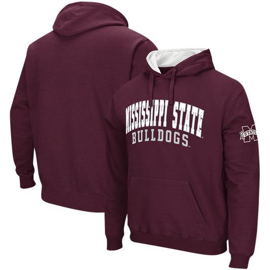 Men's Colosseum Maroon Mississippi State Bulldogs Double Arch Pullover Hoodie