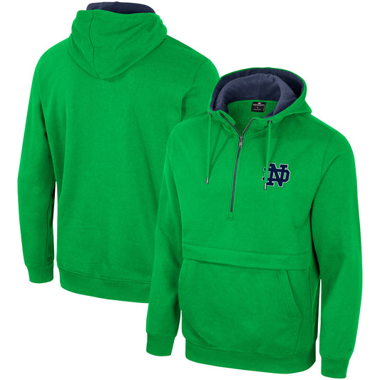 Men's Colosseum Green Notre Dame Fighting Irish Half-Zip Hoodie