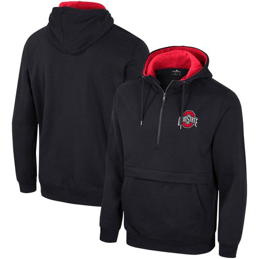 Men's Colosseum Black Ohio State Buckeyes Half-Zip Hoodie