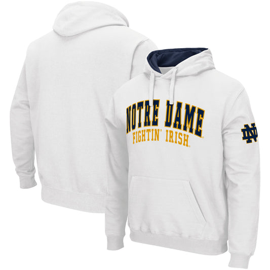 Men's Colosseum White Notre Dame Fighting Irish Double Arch Pullover Hoodie