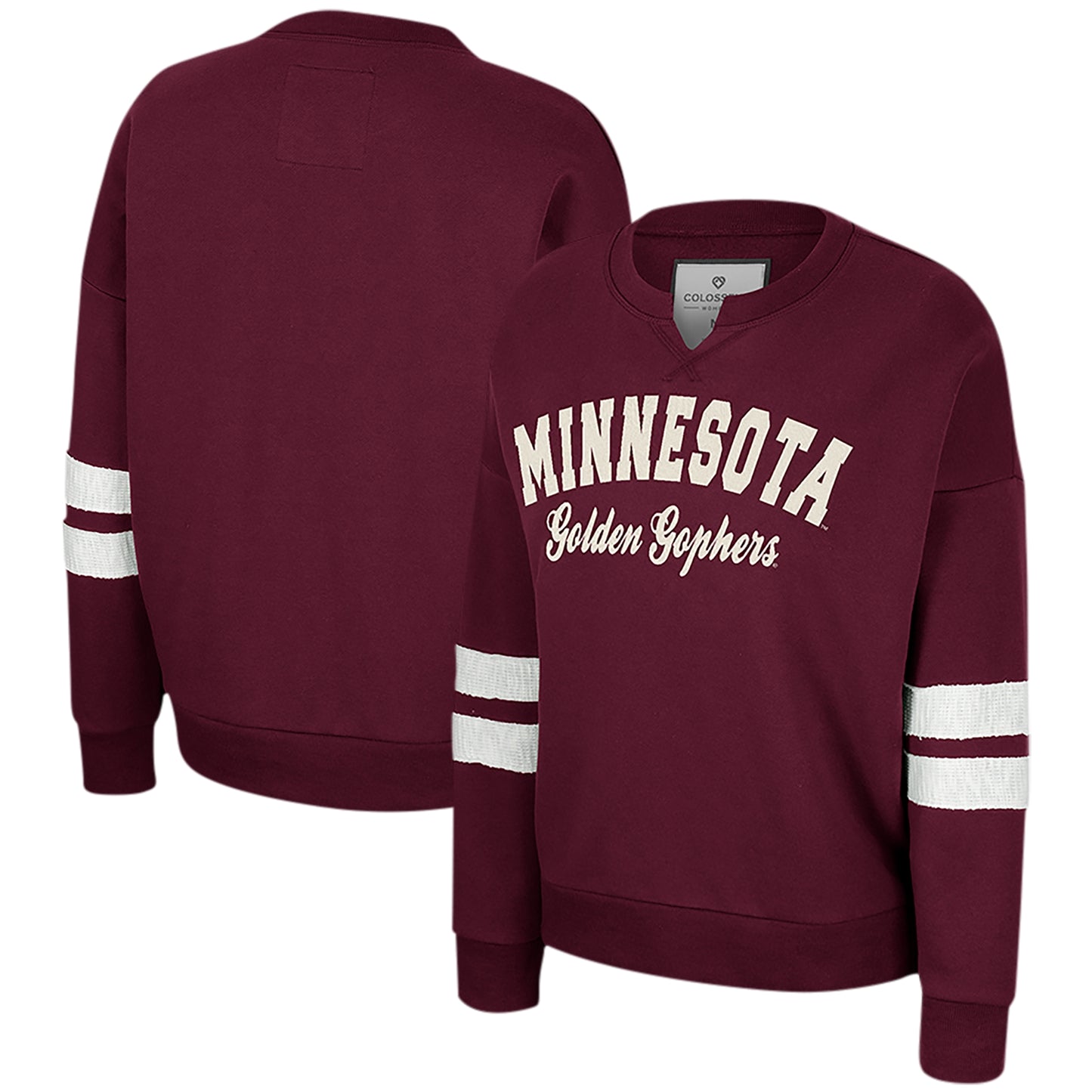 Women's Colosseum Maroon Minnesota Golden Gophers Perfect Date Notch Neck Pullover Sweatshirt