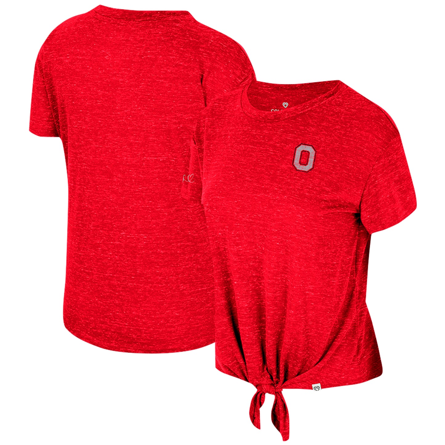 Women's Colosseum Scarlet Ohio State Buckeyes Finalists Tie-Front T-Shirt