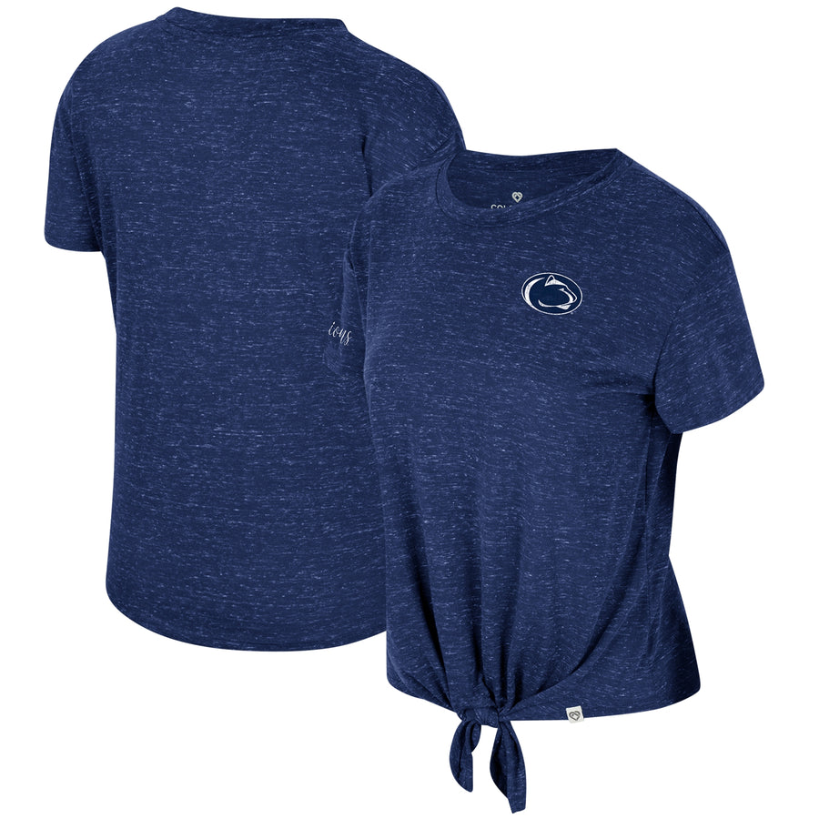 Women's Colosseum Navy Penn State Nittany Lions Finalists Tie-Front T-Shirt