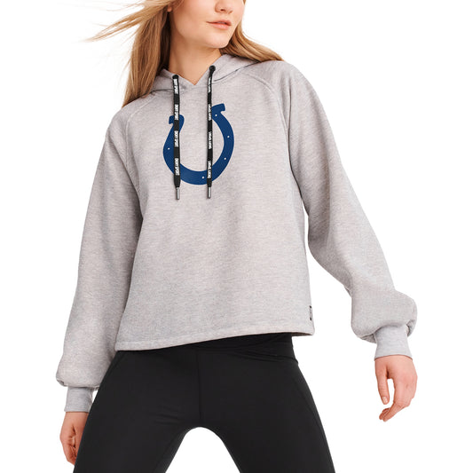 Women's DKNY Sport Heather Gray Indianapolis Colts Debbie Dolman Raglan Pullover Hoodie