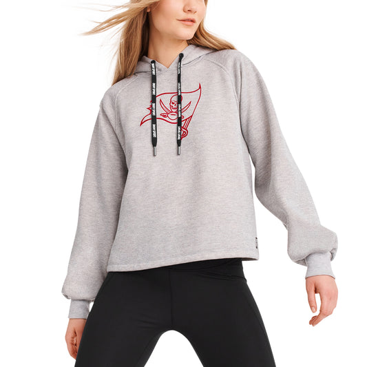 Women's DKNY Sport Heather Gray Tampa Bay Buccaneers Debbie Dolman Raglan Pullover Hoodie