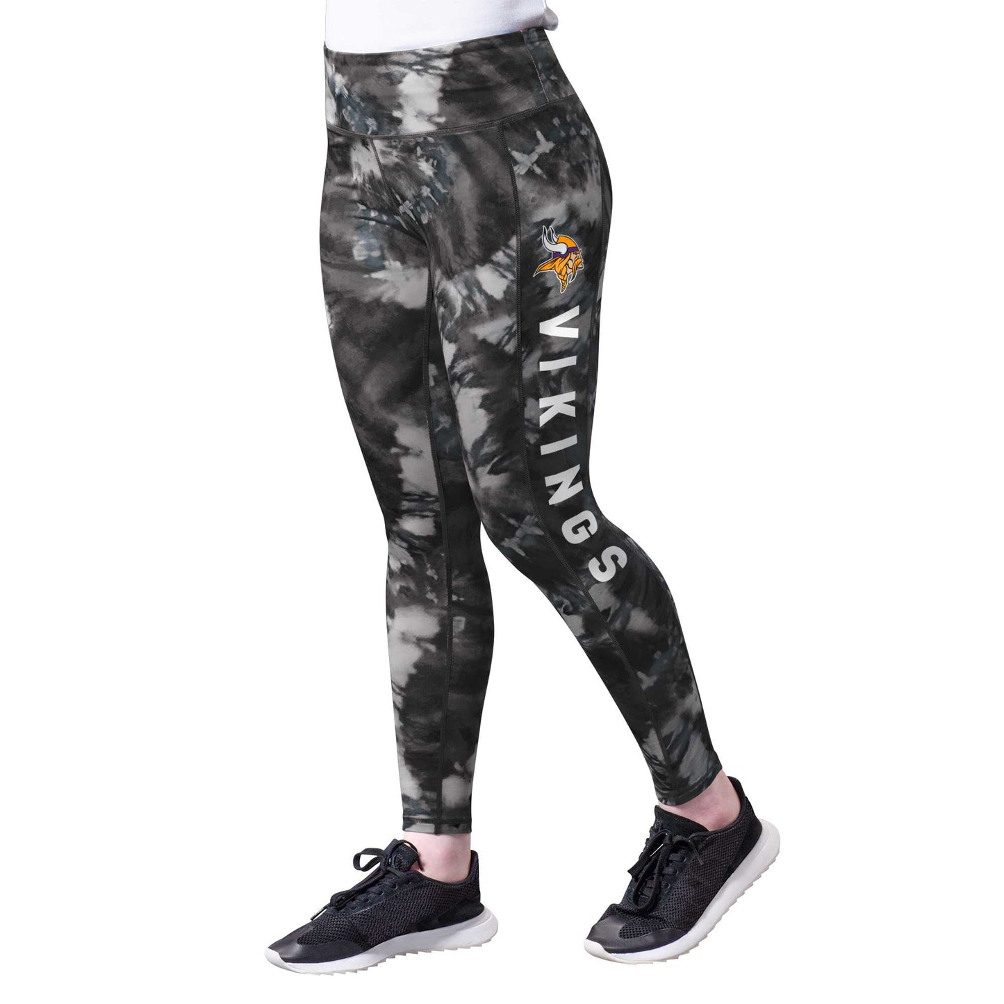 Women's MSX by Michael Strahan Black Minnesota Vikings Aubrey Tie-Dye Leggings