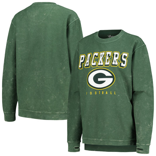 Women's G-III 4Her by Carl Banks Green Green Bay Packers Comfy Cord Pullover Sweatshirt