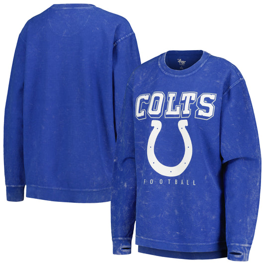 Women's G-III 4Her by Carl Banks Royal Indianapolis Colts Comfy Cord Pullover Sweatshirt