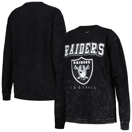 Women's G-III 4Her by Carl Banks Black Las Vegas Raiders Comfy Cord Pullover Sweatshirt