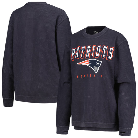 Women's G-III 4Her by Carl Banks Navy New England Patriots Comfy Cord Pullover Sweatshirt