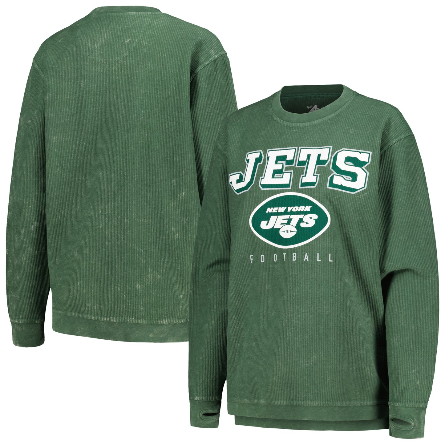 Women's G-III 4Her by Carl Banks Green New York Jets Comfy Cord Pullover Sweatshirt