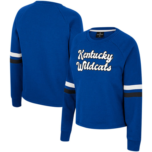 Women's Colosseum Royal Kentucky Wildcats Talent Competition Raglan Pullover Sweatshirt