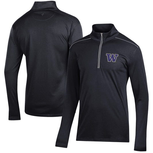 Men's Black Washington Huskies Classic Jacquard Quarter-Zip Pullover Top