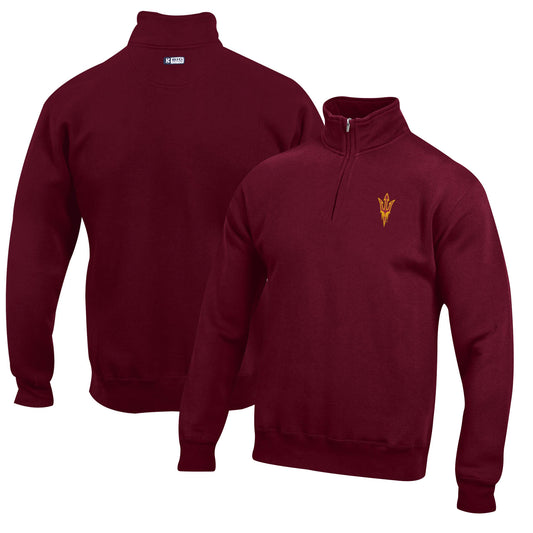 Men's Maroon Arizona State Sun Devils Big Cotton Quarter-Zip Pullover Sweatshirt