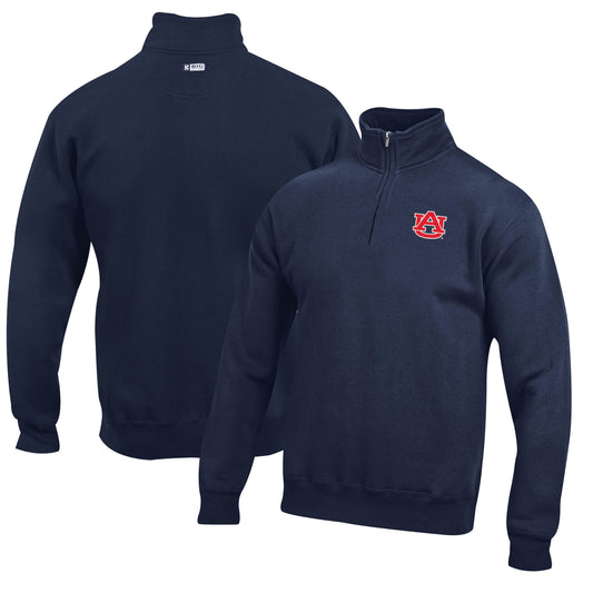 Men's Navy Auburn Tigers Big Cotton Quarter-Zip Pullover Sweatshirt