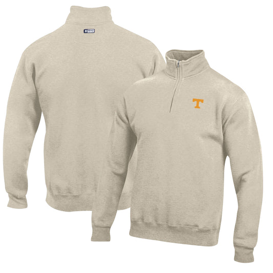 Men's Oatmeal Tennessee Volunteers Big Cotton Quarter-Zip Pullover Sweatshirt