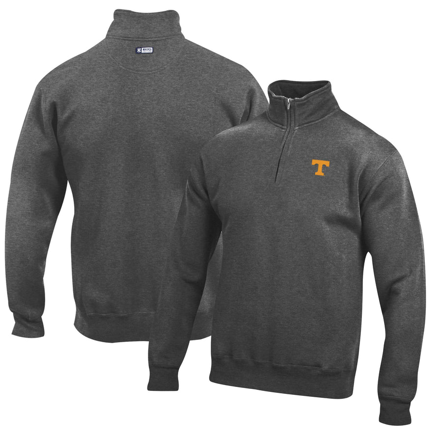 Men's Gray Tennessee Volunteers Big Cotton Quarter-Zip Pullover Sweatshirt