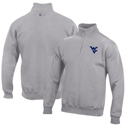 Men's Gray West Virginia Mountaineers Big Cotton Quarter-Zip Pullover Sweatshirt