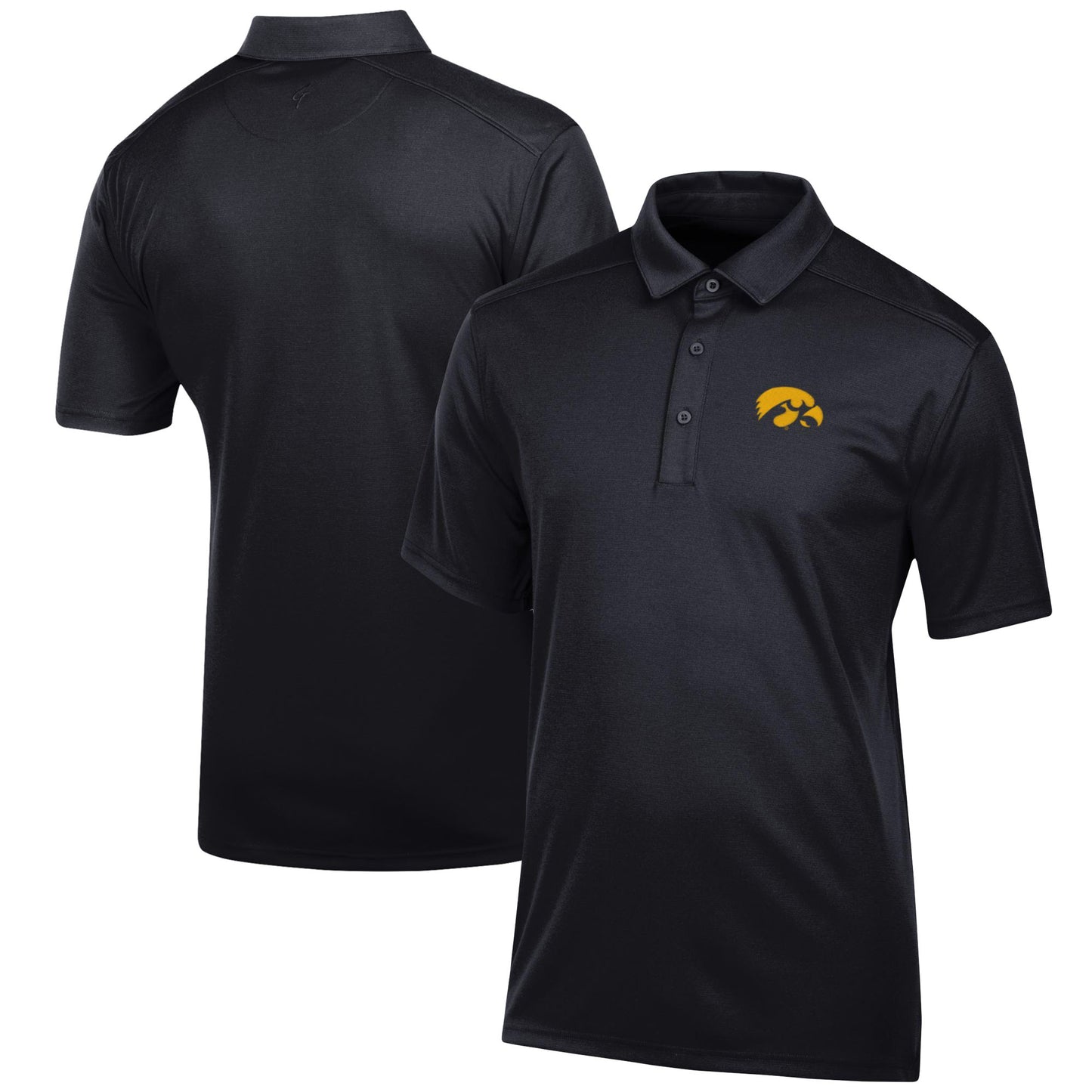 Men's Black Iowa Hawkeyes Classic Jacquard Polo