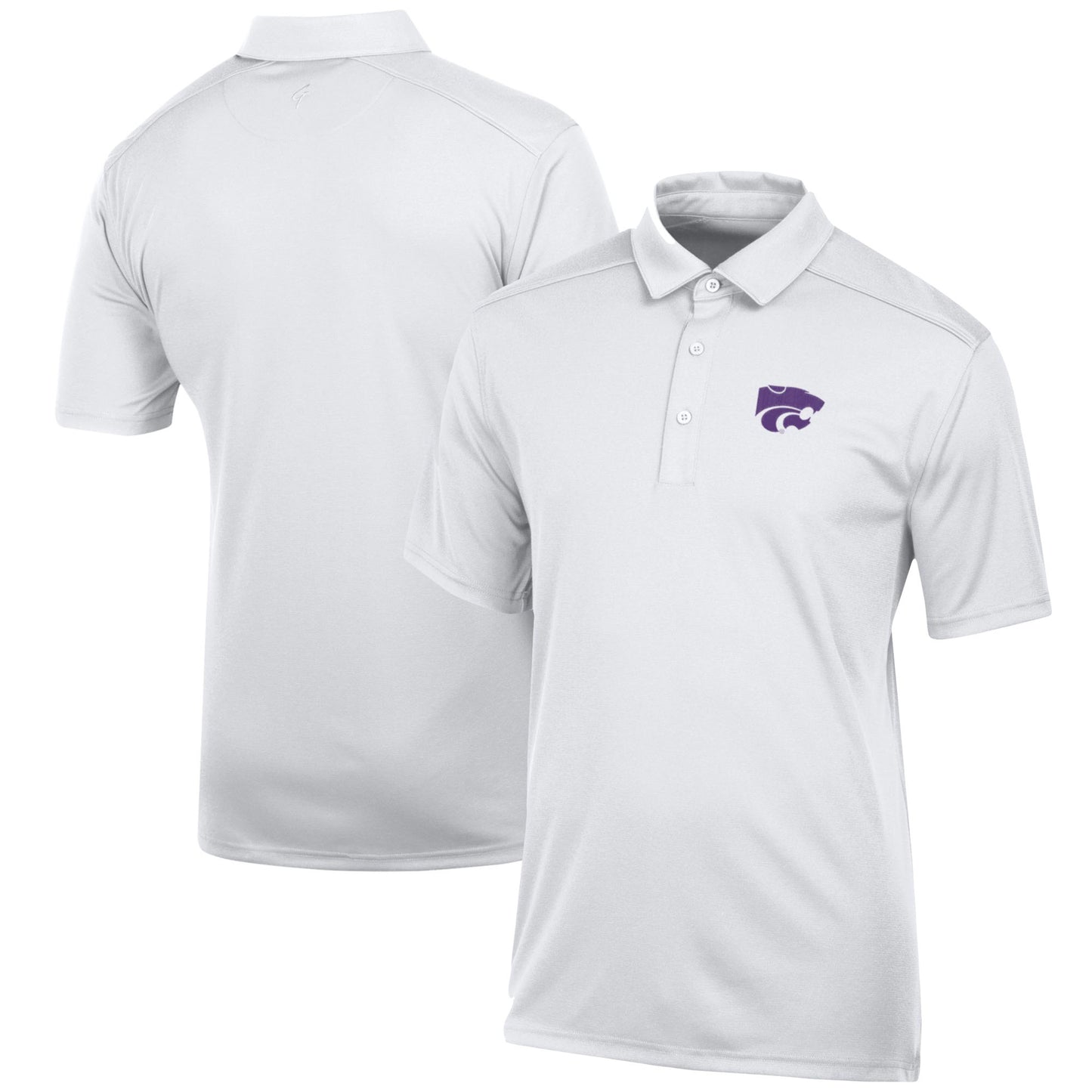 Men's White Kansas State Wildcats Classic Jacquard Polo