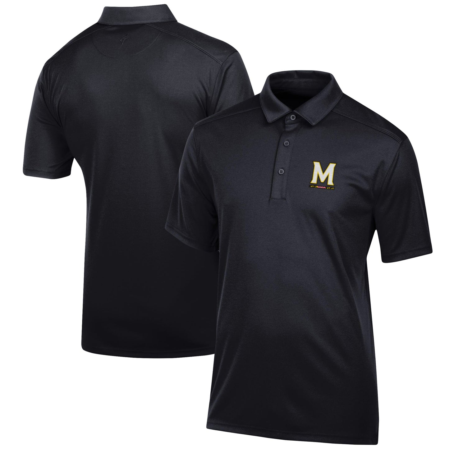 Men's Black Maryland Terrapins Classic Jacquard Polo