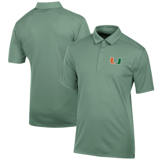 Men's Green Miami Hurricanes Classic Jacquard Polo