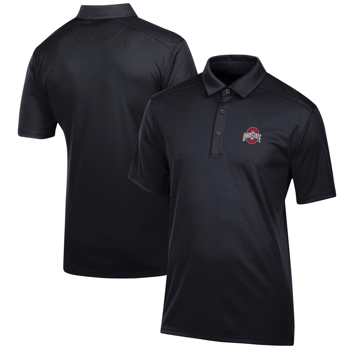 Men's Black Ohio State Buckeyes Classic Jacquard Polo