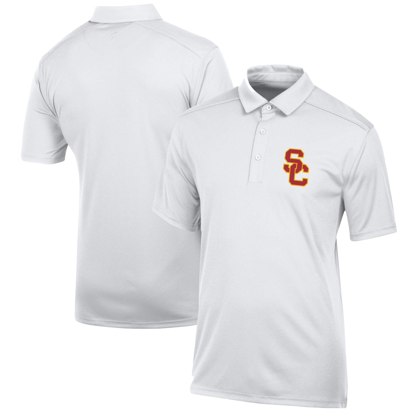 Men's White USC Trojans Classic Jacquard Polo