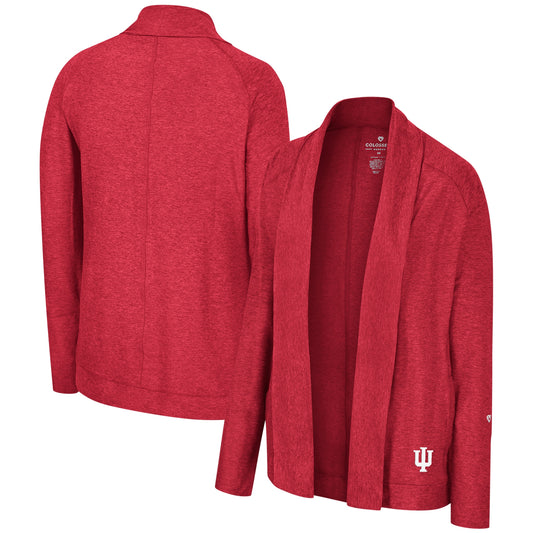 Women's Colosseum Crimson Indiana Hoosiers Morningside Cardigan Sweater