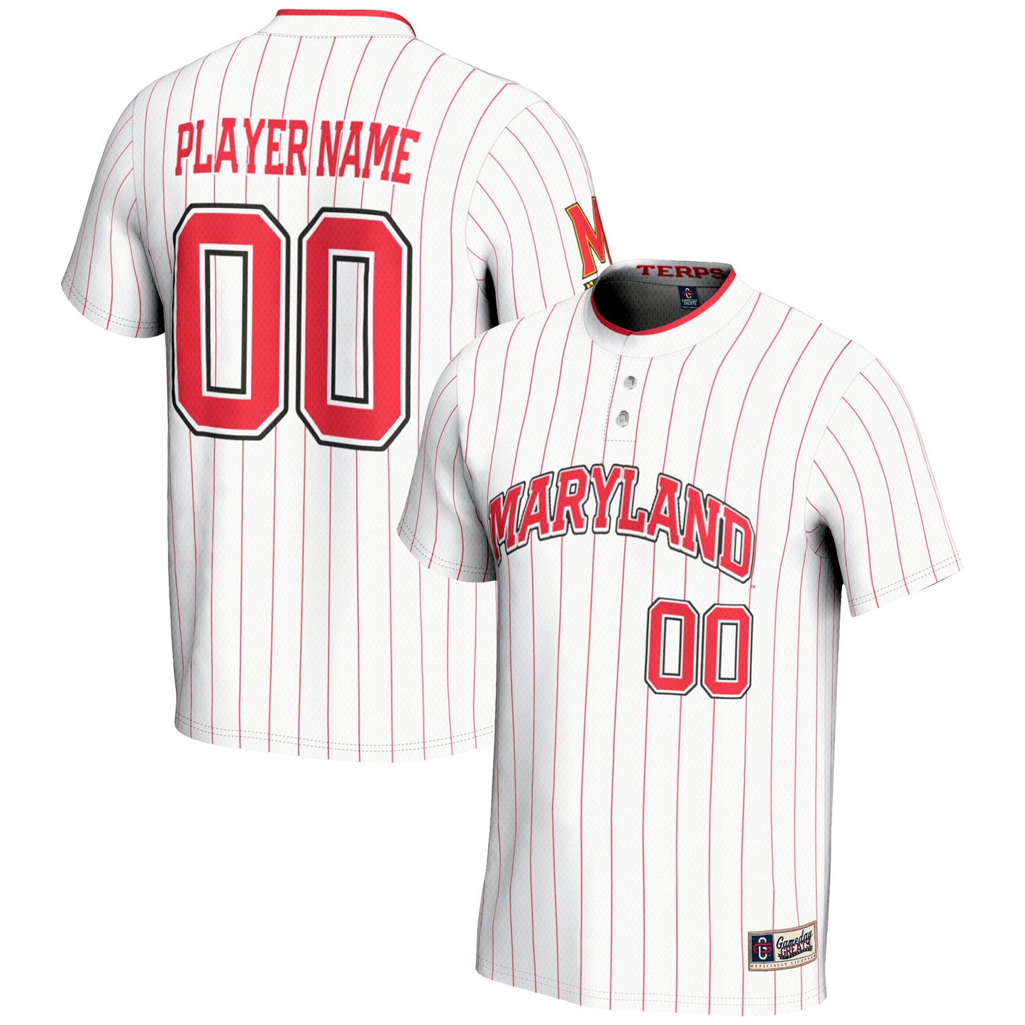 Youth GameDay Greats  White Maryland Terrapins NIL Pick-A-Player Lightweight Softball Jersey