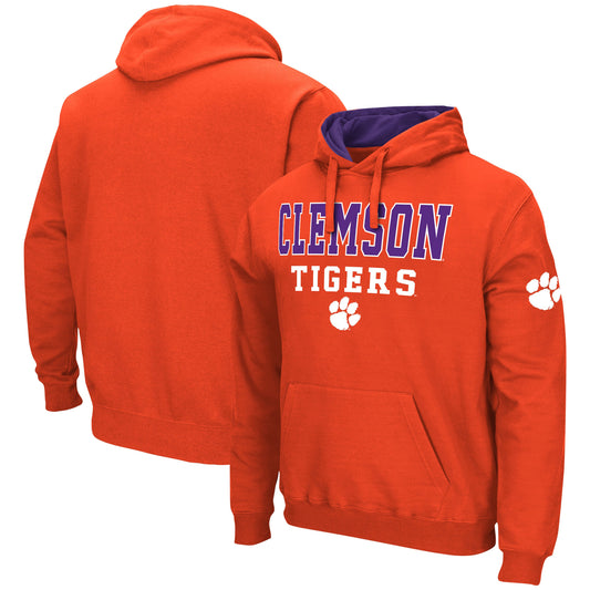 Men's Colosseum Orange Clemson Tigers Sunrise Pullover Hoodie