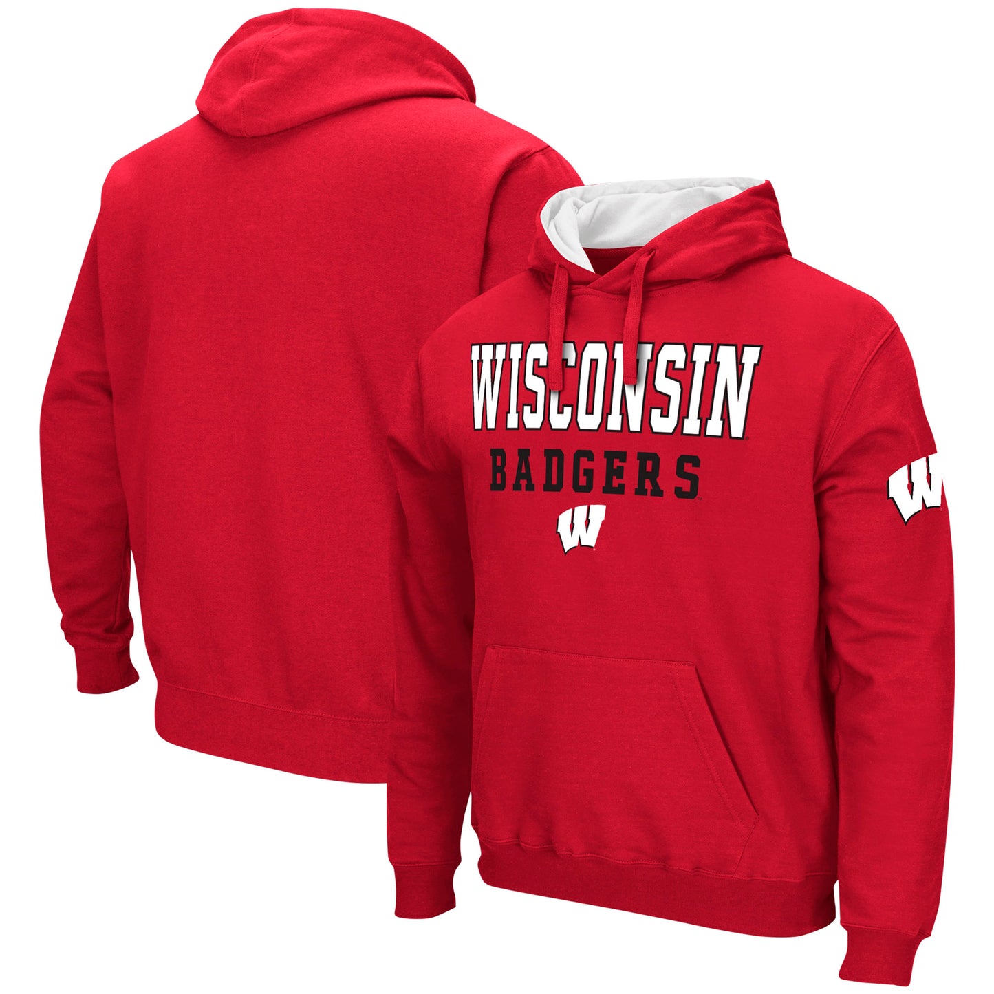 Men's Colosseum Red Wisconsin Badgers Sunrise Pullover Hoodie