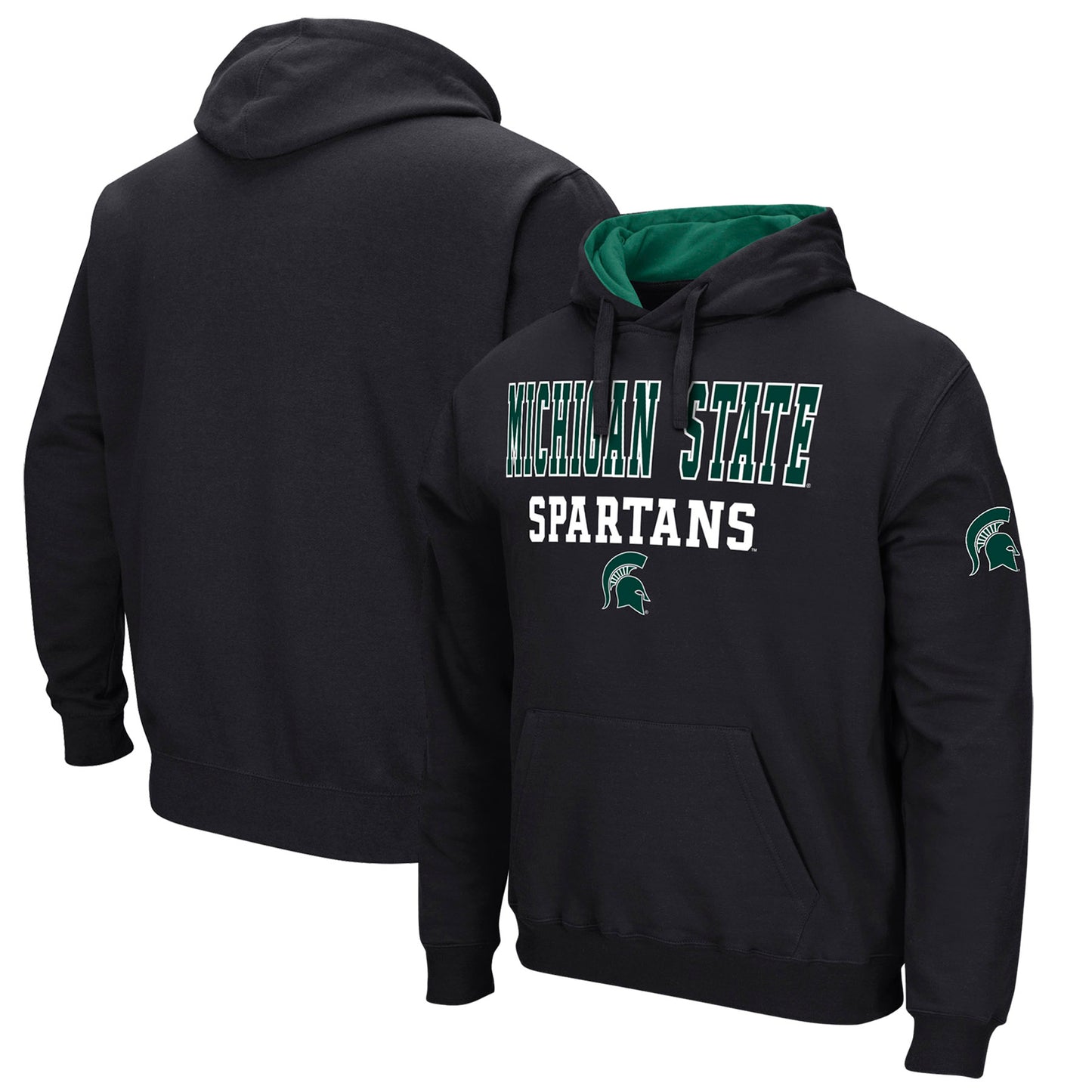 Men's Colosseum Black Michigan State Spartans Sunrise Pullover Hoodie