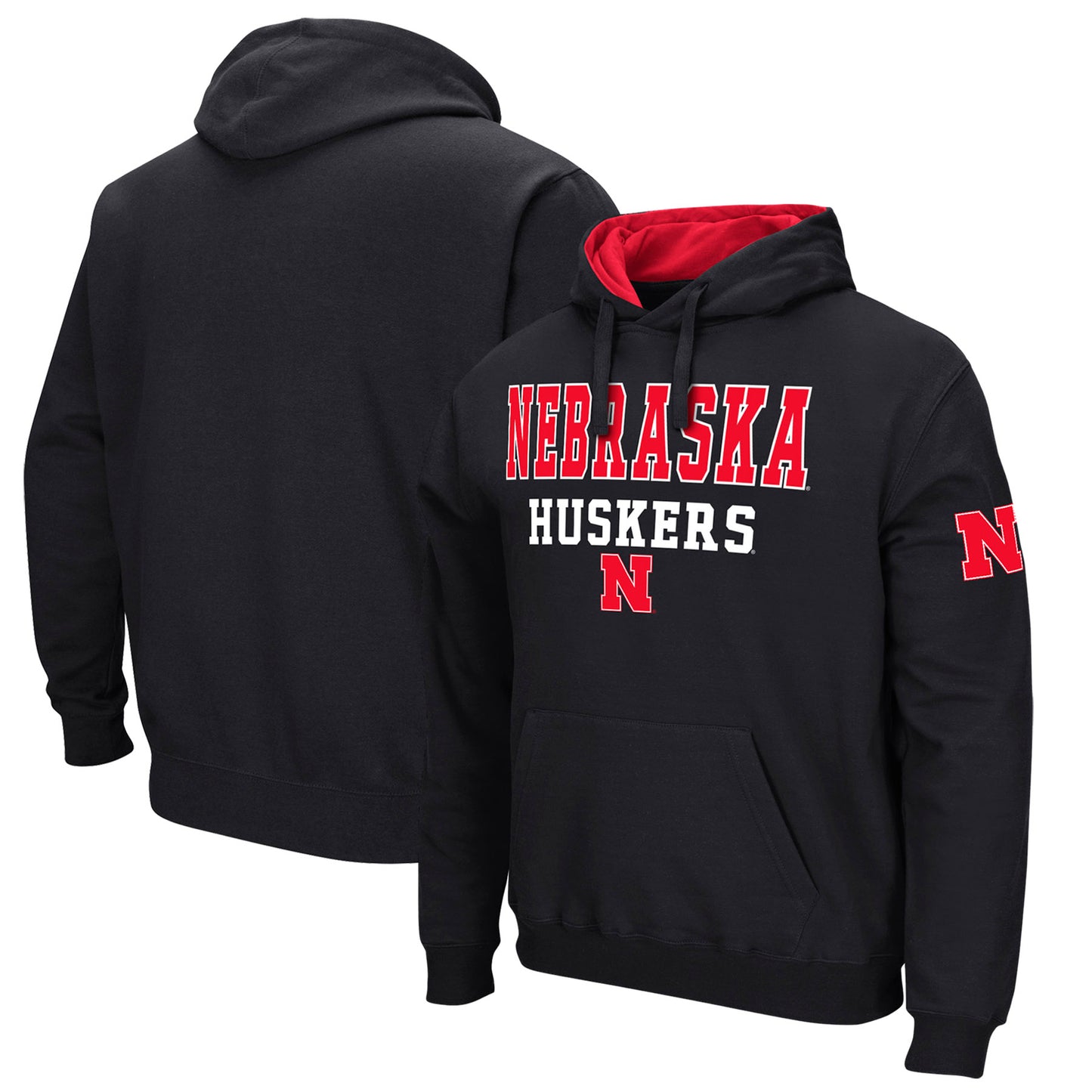 Men's Colosseum Black Nebraska Huskers Sunrise Pullover Hoodie