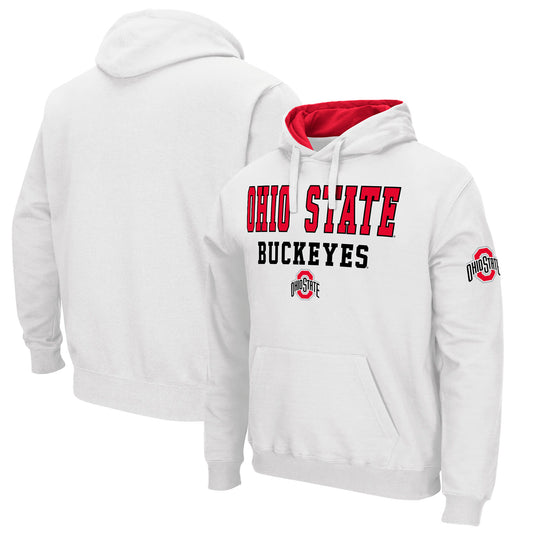 Men's Colosseum White Ohio State Buckeyes Sunrise Pullover Hoodie