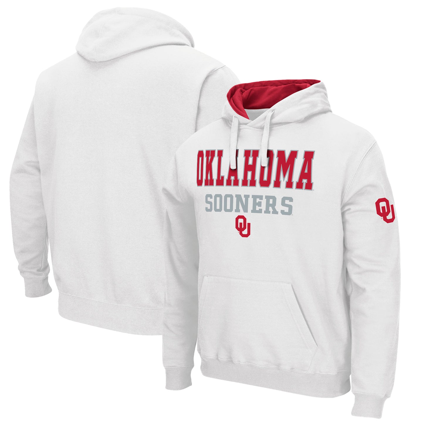 Men's Colosseum White Oklahoma Sooners Sunrise Pullover Hoodie